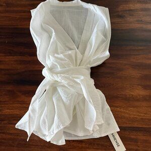 COMMENSE Wrap Tie Peplum Top Size L